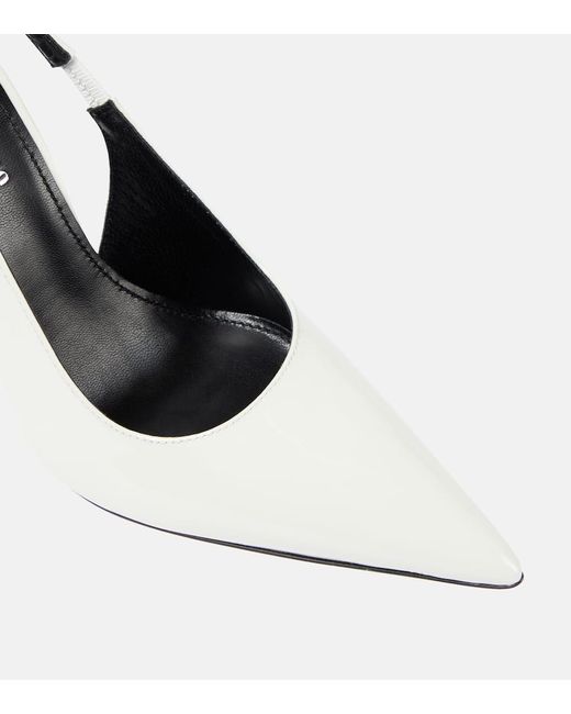 Paris Texas White Lidia Patent Leather Slingback Pumps