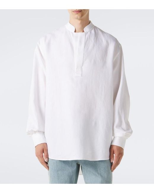 Valentino White Linen Shirt for men