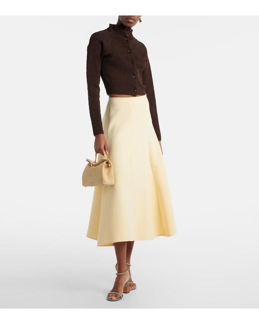 Jacquemus Natural Valerie Small Suede Top-Handle Bag