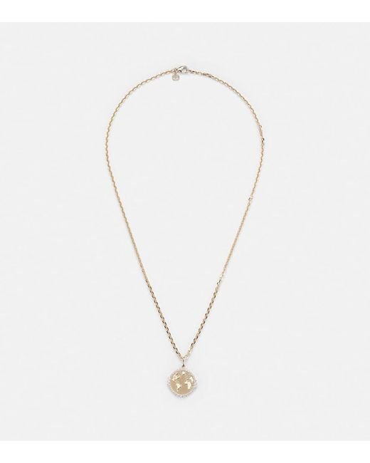 Sydney Evan Metallic World Traveler 14Kt Pendant Necklace With Diamonds