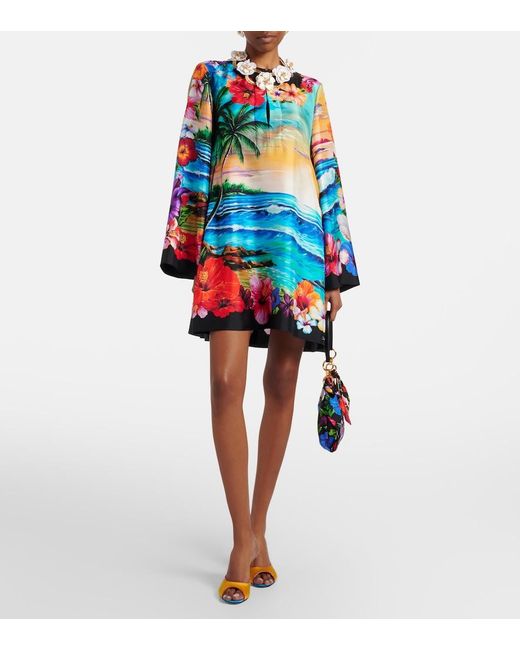 Dolce & Gabbana Blue Printed Kaftan