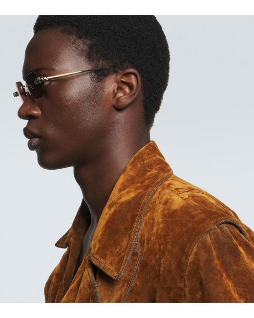 Cartier Brown Panthere De Cartier Square Sunglasses for men