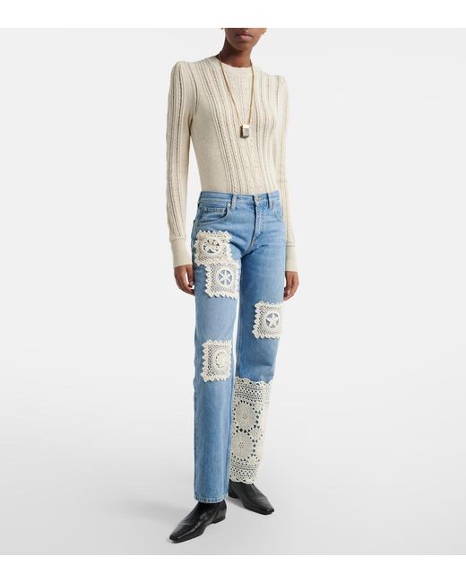 Alanui Blue Island's Diary Straight Jeans