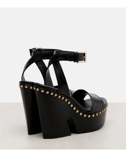 Givenchy Black Embellished Platform Leathers Sandals