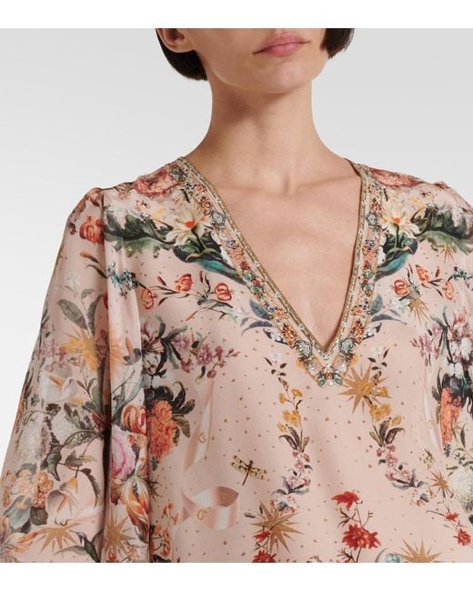Camilla Multicolor Floral Silk Blouse