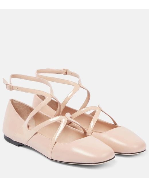 Jimmy Choo Pink Astoria Leather Ballet Flats