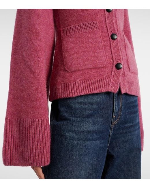 Khaite Red Cardigan Scarlet Aus Kaschmir
