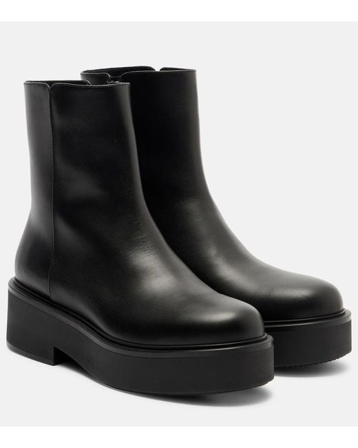 Gianvito Rossi Black Hiro Leather Ankle Boots