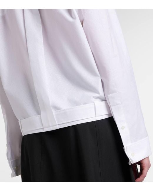 Loewe White Striped Cotton Poplin Shirt