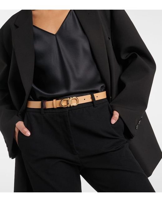 Ferragamo Brown Gancini Reversible Leather Belt