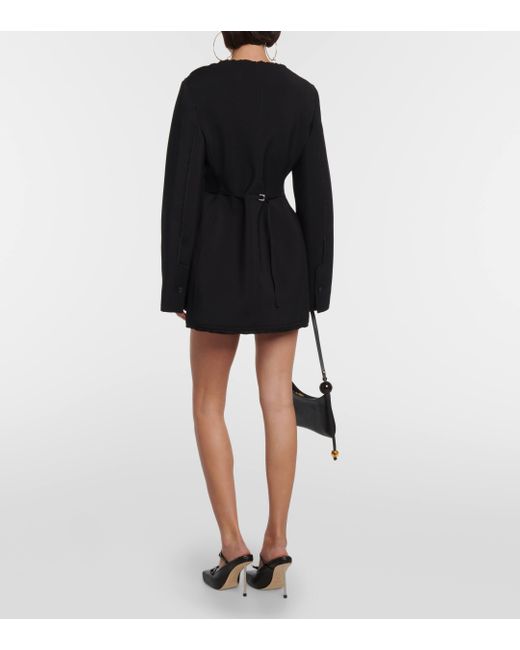 Jacquemus Black La Robe Peplo Wool-blend Minidress