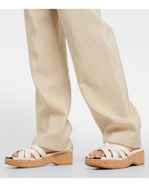 Mules Maribou 50 En Cuir Jimmy Choo en coloris White