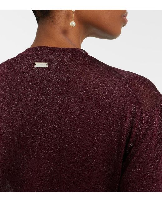 Ferragamo Purple Lame Cardigan