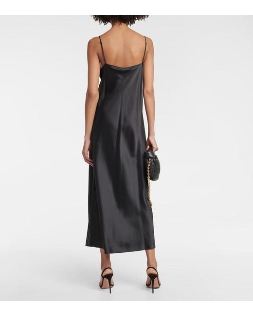 Joseph Black Clea Silk Satin Slip Dress