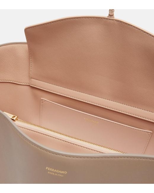 Ferragamo Brown Hug Soft Medium Leather Shoulder Bag