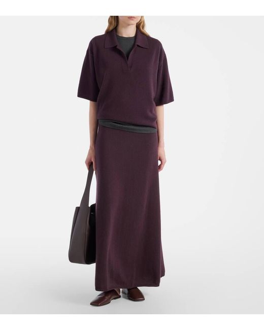 Lisa Yang Purple Dolly Cashmere Maxi Skirt