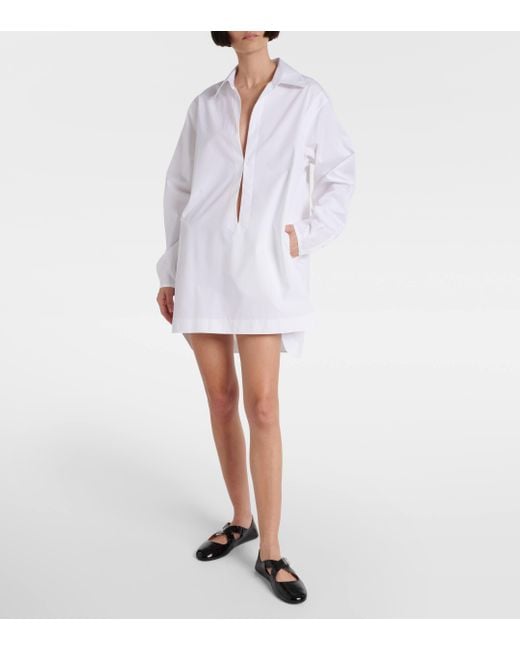 Alaïa White Cotton Poplin Minidress