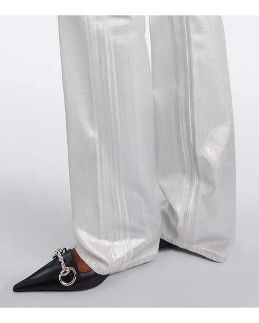Gucci Gray Low-Rise Wide-Leg Jeans