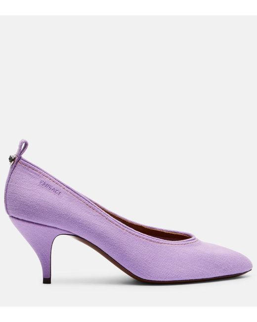 Versace Purple Tina Denim Pumps