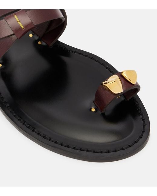 Amanu Black Lagos Woven Leather Sandals