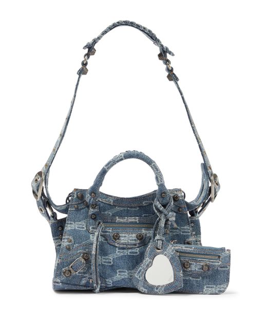 Balenciaga Neo Cagole Xs Denim Shoulder Bag in Blue Lyst Canada