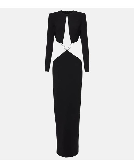 Vestido largo de crepe con aberturas Monot de color Black