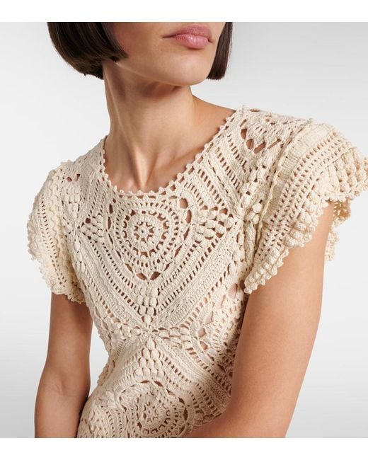 Ulla Johnson Natural Annalisa Crochet Cotton Maxi Dress