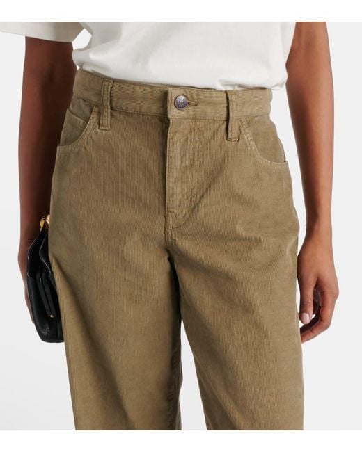 The Row Natural Eglitta Cotton Corduroy Wide-Leg Pants