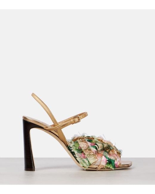 Jimmy Choo Sandalen Annika 95 Aus Metallic-Leder