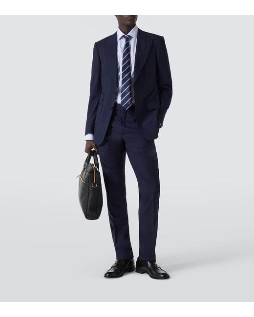 Camisa De Algodon A Rayas Canali de hombre de color Blue