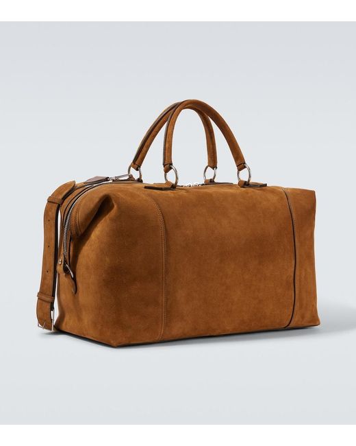 Metier Brown Vagabond Suede Duffel Bag for men