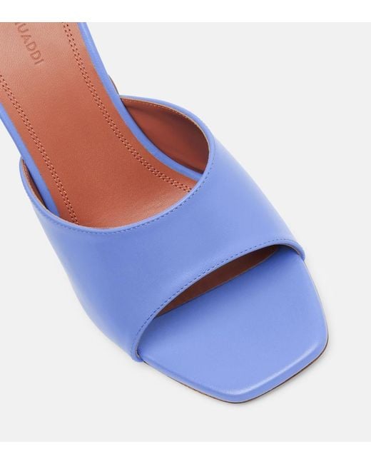 AMINA MUADDI Blue Lupita 95 Leather Mules