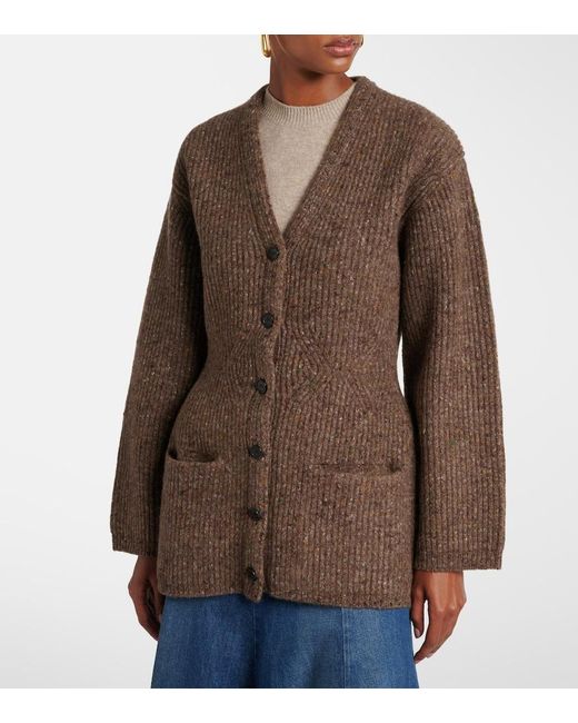 Co. Brown Wool-Blend Tweed Cardigan