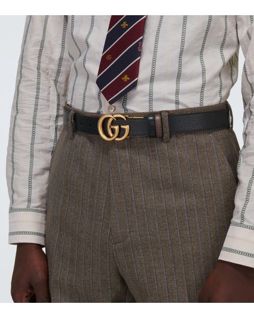 Gucci Double G Reversible Leather Belt 