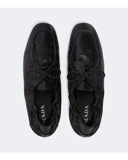 Prada Black Shuffle Leather Loafers for men