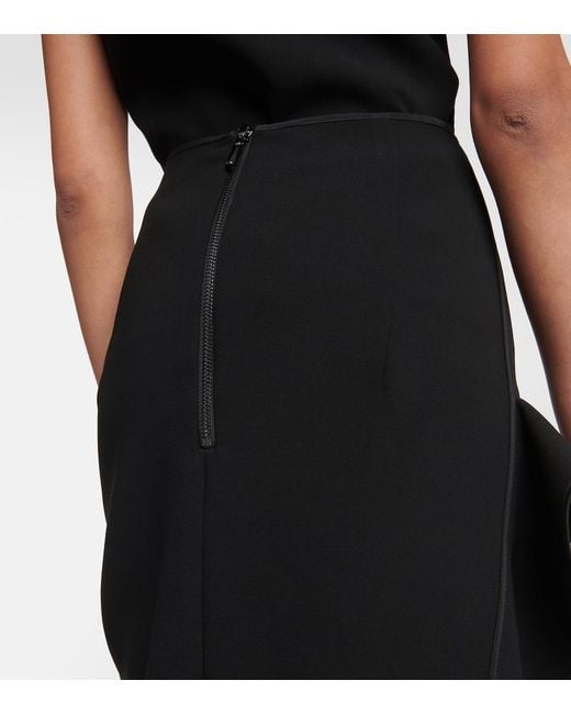 Maticevski Black Narrate Side-Slit Crepe Pencil Skirt