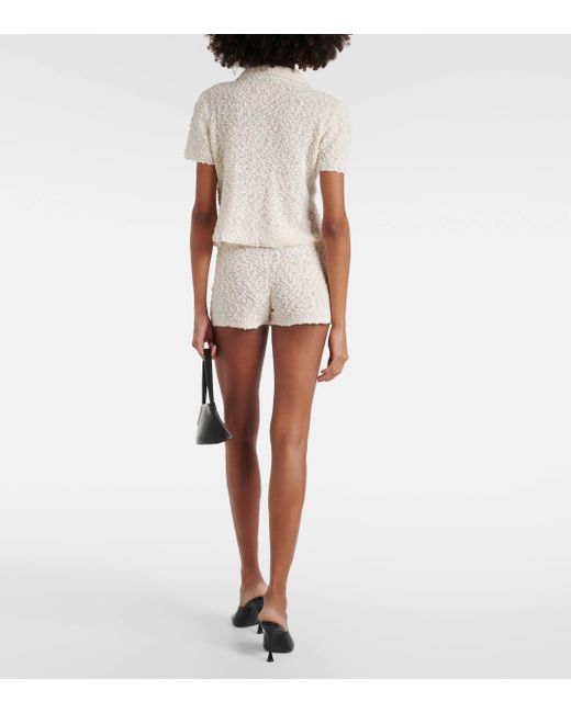 Magda Butrym Natural Cotton-blend Boucle Shorts