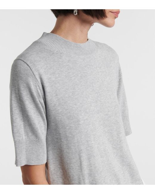 Sacai White Layered Cotton Minidress