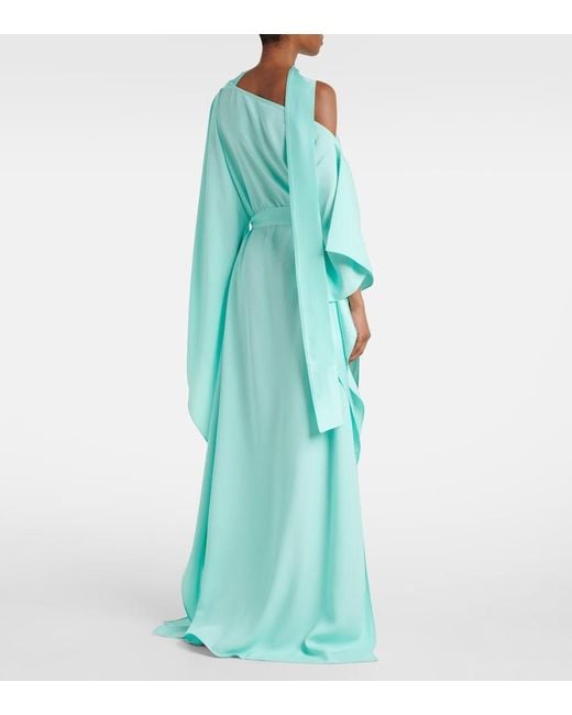 ‎Taller Marmo Blue Taylor Crepe Cady Kaftan