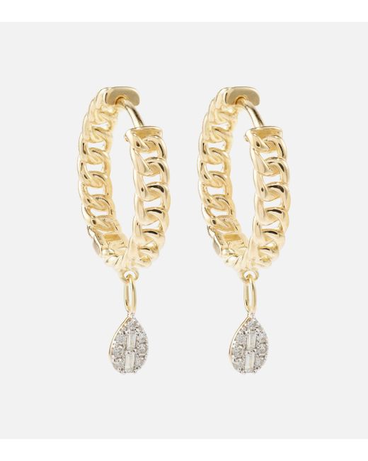 STONE AND STRAND Metallic 10kt Gold Earrings With Diamonds