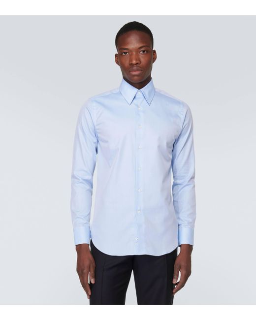 Canali Blue Cotton Shirt for men