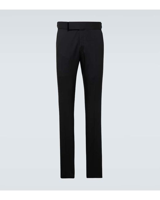 Tom Ford Black Atticus Pleated Wool Pants for men