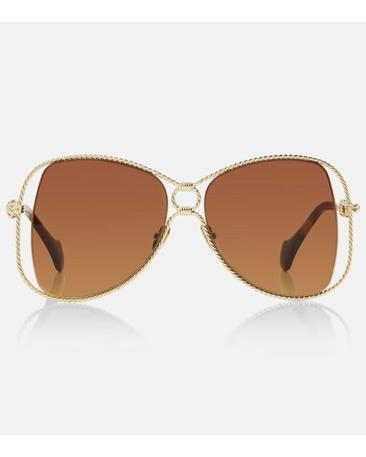 Aquazzura Brown Malibu Oversized Sunglasses