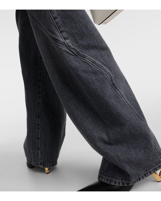 J.W. Anderson Gray Twisted High-rise Straight Jeans