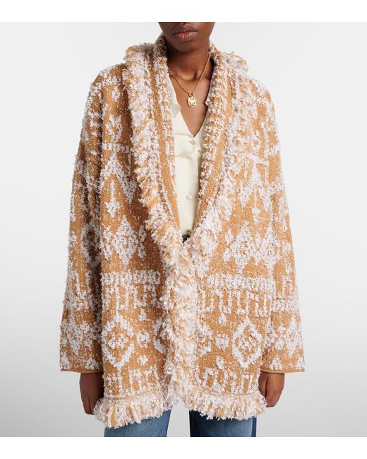 Alanui Natural Send Beat Wool-Blend Cardigan