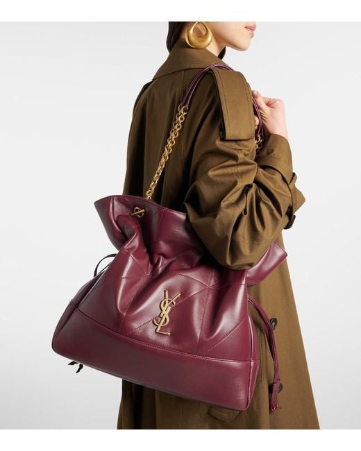 Saint Laurent Purple Jamie Shopping Leather Tote Bag
