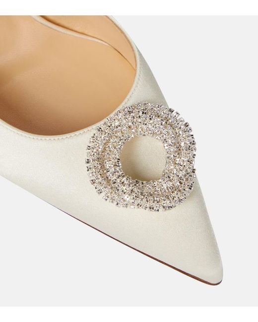 Magda Butrym White Crystal-embellished Satin Pumps