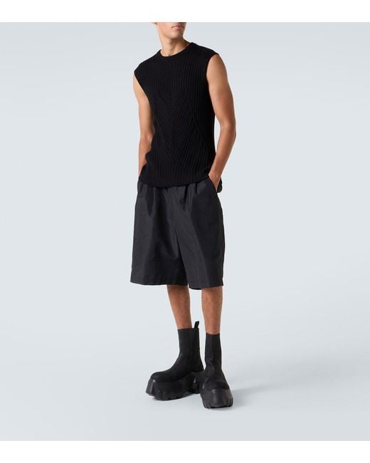 Rick Owens Black Beatle Mega Tractors Leather Chelsea Boots for men