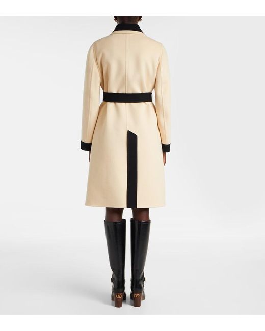 Valentino Natural Belted Wool And Cashmere Coat
