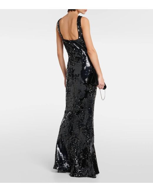 Robe Longue A Sequins Roland Mouret en coloris Black